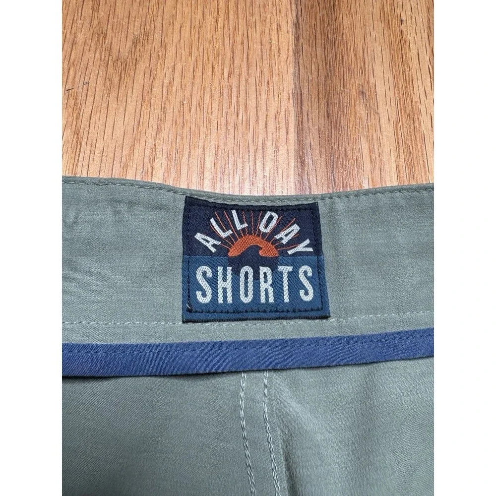 Faherty All Day Shorts Mens 40 Green Chino 7 Inch Drawstring Quick Dry Casual